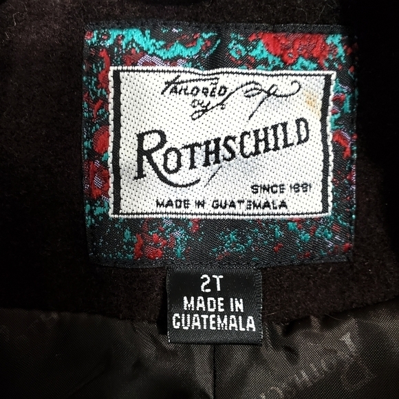 Rothschild Vintage Brown Wool Heirloom Pea Coat - Picture 4 of 6